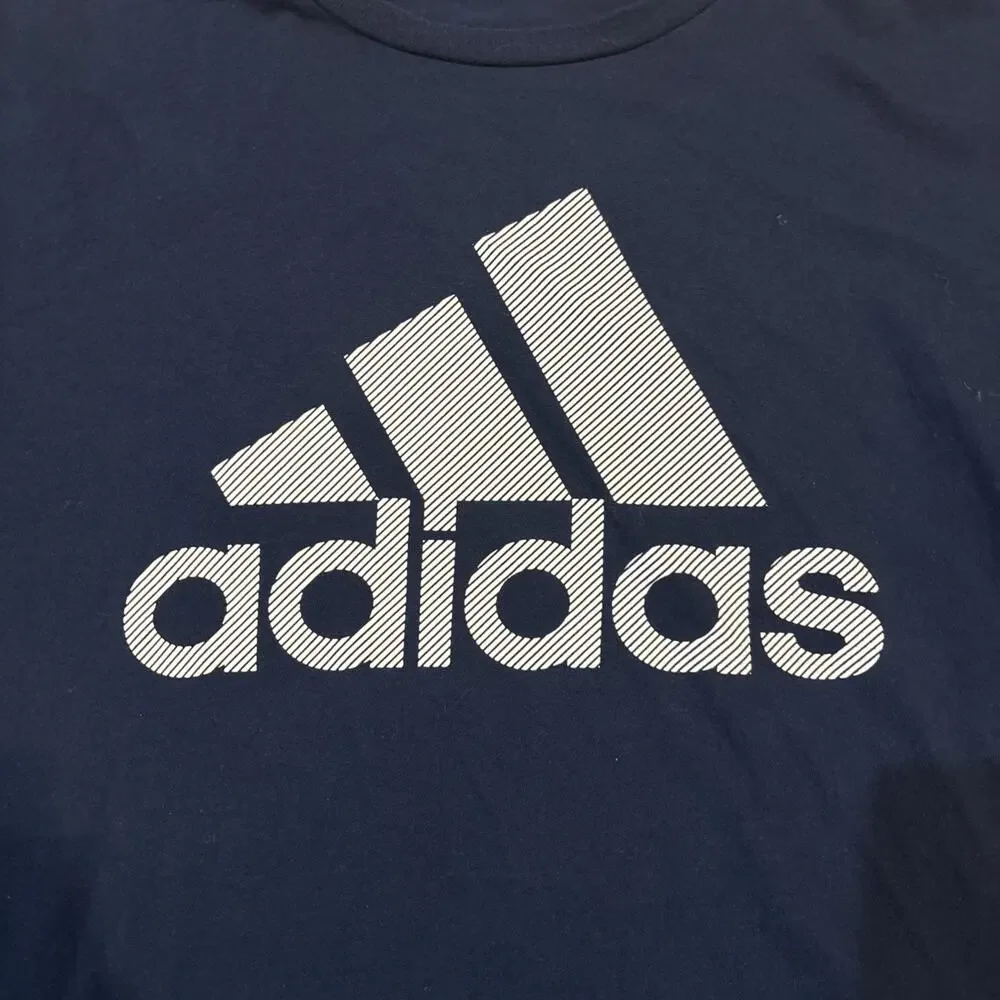 Adidas Navy Go-To Tee Sz L - Crew Neck Relaxed Fit Casual Cotton‎ T-Shirt Men